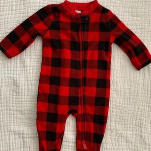 Buffalo check microfleece footed sleep and play